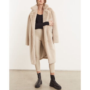 Sprwmn Faux Fur Beige Polyester Long Coat Size XS